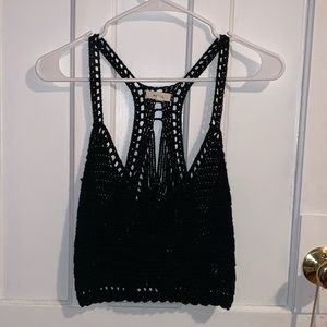 Black Knitted Crop